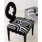 Дизайнерский стул с круглой деревянной спинкой Black and White Clover варинант исполнения - 7 | Loft Concept в Волгограде
