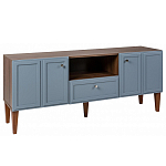 ТВ-тумба серая из массива бука с 2-мя дверками и ящиком Wenge Light варинант исполнения - 1 | Loft Concept в Волгограде