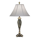 Настольная лампа с белым тканевым абажуром в форме колокола Stiffel варинант исполнения - 1 | Loft Concept в Волгограде