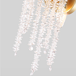 Бра с хрустальными прозрачными подвесками и круглым основанием золотого цвета FAIRYTREE Light варинант исполнения - 4 | Loft Concept в Волгограде