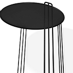 Стол журнальный круглый с серой столешницей из стекла на 4-х черных ножках Gray and Gold Marble варинант исполнения - 3 | Loft Concept в Волгограде