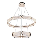 Люстра с 2-мя кольцами с текстурным природным рисунком IceFlame варинант исполнения - 8 | Loft Concept в Волгограде