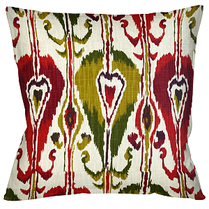Декоративная подушка Ikat Pattern Красно-белая