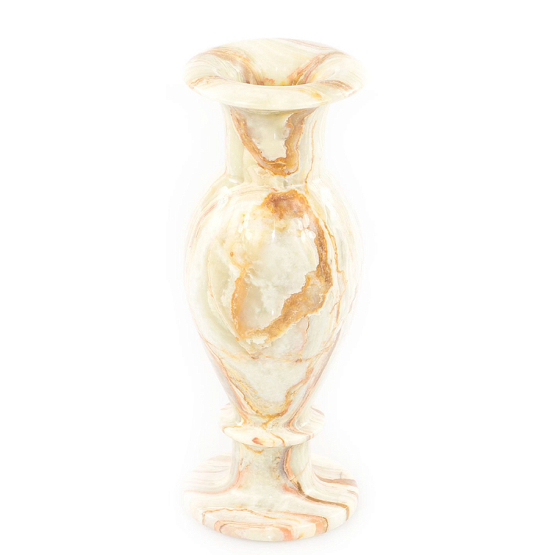 Ваза настольная из натурального оникса Stone Vase Бежевый Бронзовый Ваза настольная из натурального оникса Stone Vase Бежевый Бронзовый в Волгограде | Loft Concept