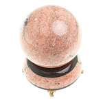 Шар декоративный на подставке из натуральных камней Змеевик и Мрамор Розовый Natural Stone Spheres 10.5 см варинант исполнения - 1 | Loft Concept в Волгограде