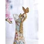 Кувшин с цветочным рисунком и бронзовой ручкой Blue Garden варинант исполнения - 5 | Loft Concept в Волгограде