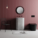 Настенное зеркало круглой формы в черной металлической раме BUBBLE MIRROR BLACK варинант исполнения - 1 | Loft Concept в Волгограде