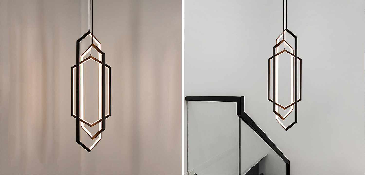 Дизайнерский Подвесной Светильник ORBIS Hexagon Geometric Modern Chandelier Studio Endo Black Дизайнерский Подвесной Светильник ORBIS Hexagon Geometric Modern Chandelier Studio Endo Black - Loft-Concept в Волгограде