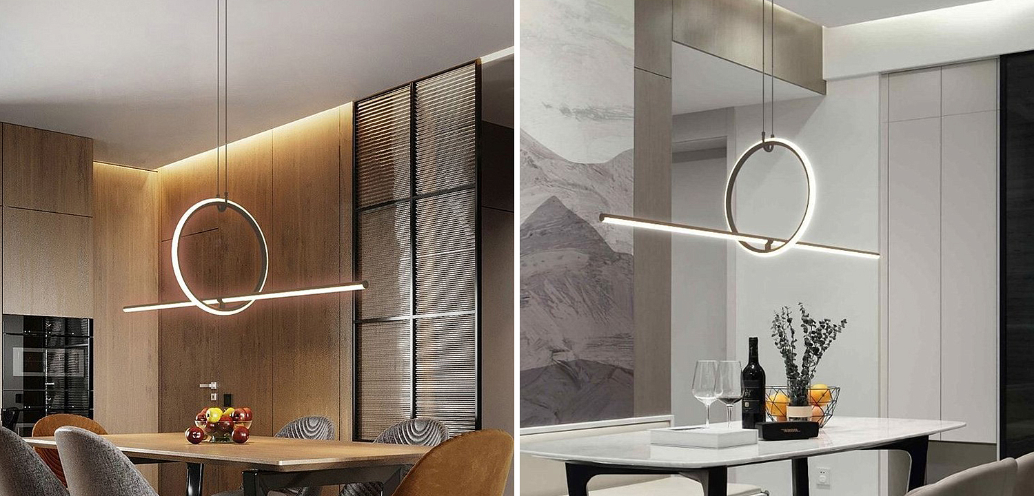 Подвесной светильник Sircle Line Black Led Lamp Подвесной светильник Sircle Line Black Led Lamp - Loft-Concept в Волгограде