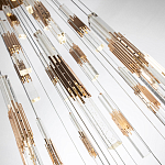 Люстра с прямоугольными плафонами из хрусталя Esme Rectangular Crystal Gold Chandelier варинант исполнения - 3 | Loft Concept в Волгограде