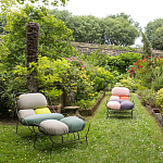 Дизайнерское разноцветное кресло на металлическом каркасе с подставкой для ног Poltronova Plasma Armchair варинант исполнения - 12 | Loft Concept в Волгограде