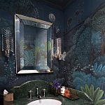 Обои ручная роспись Phuljhari Original colourway on Empire Blue dyed silk варинант исполнения - 1 | Loft Concept в Волгограде