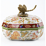 Фарфоровая шкатулка с бронзовой стрекозой Eden Garden варинант исполнения - 2 | Loft Concept в Волгограде