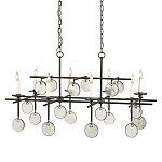 Люстра подвесная с 8-ю лампами и стеклянными круглыми подвесками Currey & Company варинант исполнения - 1 | Loft Concept в Волгограде