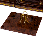 Настольный письменный набор с часами и визитницами из природного камня обсидиана Royal Present варинант исполнения - 2 | Loft Concept в Волгограде