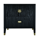 Тумба прикроватная с двумя ящиками Elsa Dreams Black варинант исполнения - 5 | Loft Concept в Волгограде