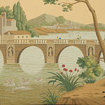 Обои ручная роспись Views of Italy Crepuscule варинант исполнения - 2 | Loft Concept в Волгограде