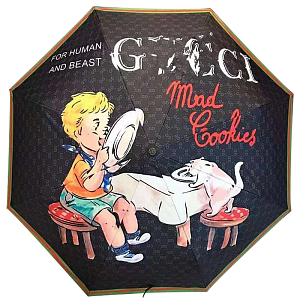 Зонт раскладной GUCCI дизайн 018 Черный цвет