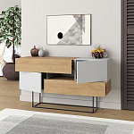 Комод c 2-мя белыми дверцами и 2-мя выдвижными ящиками цвета древесины EROS CONSOLE OAK WHITE варинант исполнения - 2 | Loft Concept в Волгограде