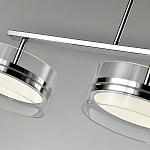 Люстра светодиодная с 4-мя круглыми прозрачными плафонами цилиндрической формы из акрила и стекла с пультом для регулировки света Glass Lamp Chromium варинант исполнения - 3 | Loft Concept в Волгограде