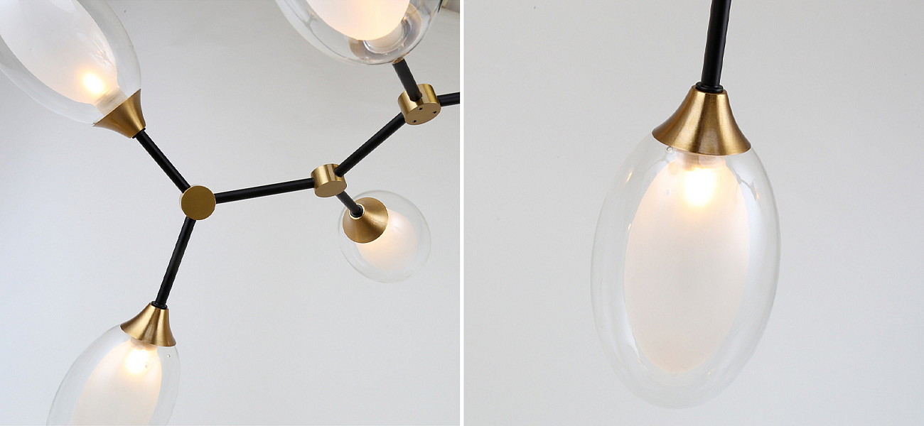 Люстра с плафонами из двойного стекла BUBBLE CHANDELIER Люстра с плафонами из двойного стекла BUBBLE CHANDELIER - Loft-Concept в Волгограде