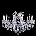 Люстра подвесная с 12-ю лампочками и прозрачными хрустальными подвесками на хромированном основании Crystal lamps варинант исполнения - 1 | Loft Concept в Волгограде