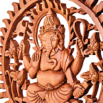 Панно из дерева круглое Ганеша Panel With Animals варинант исполнения - 2 | Loft Concept в Волгограде