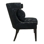 Полукресло с мягкой обивкой из жаккарда на 4-х ножках из массива березы Baroque Armchair black варинант исполнения - 1 | Loft Concept в Волгограде
