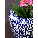 Кашпо с орнаментом в сочетании белого и синего цвета Artistic Flowerpot варинант исполнения - 2 | Loft Concept в Волгограде