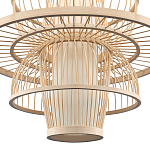 Подвесной светильник фигурный из деревянных прутьев с плафоном из натуральной ткани Light Inside the Cell варинант исполнения - 5 | Loft Concept в Волгограде