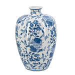 Ваза фарфоровая с узким горлышком и синими цветочными мотивами Independence варинант исполнения - 2 | Loft Concept в Волгограде