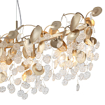 Люстра линейная с подвесками в форме монеток и золотистыми круглыми элементами из металла в виде лепестков FAIRYTREE Light варинант исполнения - 5 | Loft Concept в Волгограде