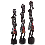 Комплект из трёх деревянных статуэток в виде аборигенов Three Aborigines Figurines варинант исполнения - 1 | Loft Concept в Волгограде