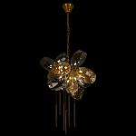 Люстра подвесная со стеклянными плафонами из дымчатого и золотистого с шестью вертикальными подвесками Gilded Mirage  варинант исполнения - 3 | Loft Concept в Волгограде