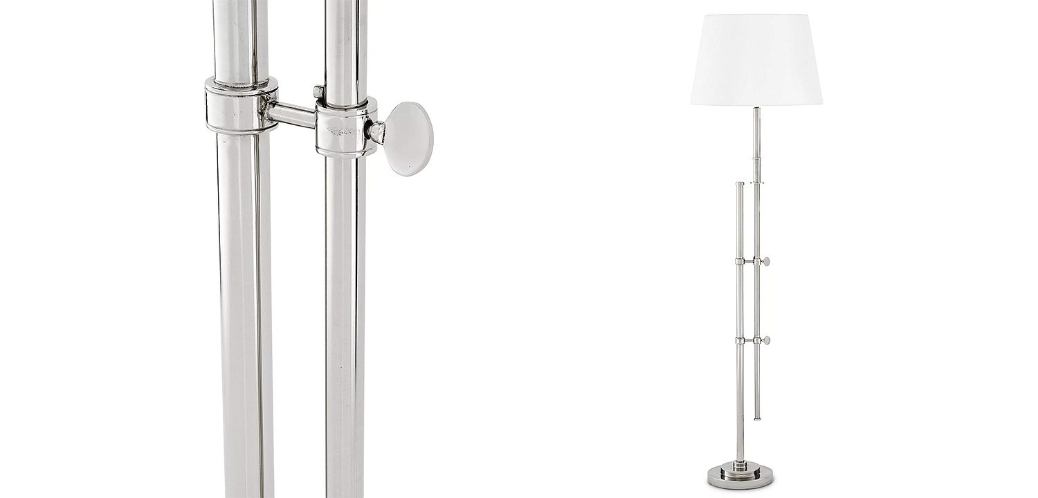 Торшер Eichholtz Floor Lamp Gordini Nickel Торшер Eichholtz Floor Lamp Gordini Nickel - Loft-Concept в Волгограде