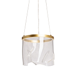 Подвесной светильник цилиндрической формы с прозрачным волнистым плафоном Wave Line варинант исполнения - 1 | Loft Concept в Волгограде