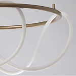 Люстра подвесная круглая золотого цвета с белыми изогнутыми световыми линиями Luke Lampco Tracer Lamp варинант исполнения - 4 | Loft Concept в Волгограде