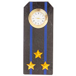 Часы погон подарочные настольные Авиация ВМФ из натурального камня Змеевик Military Clock варинант исполнения - 13 | Loft Concept в Волгограде