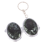 Зеркало брелок карманное двухстороннее из натурального камня Серафинит Stone Mirrors варинант исполнения - 2 | Loft Concept в Волгограде