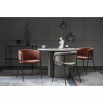 Стул полукруглый мягкий с буклированной обивкой Chair with Boucle Upholstery варинант исполнения - 1 | Loft Concept в Волгограде