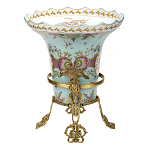 Ваза из голубого фарфора с рисунком птиц и цветов и декоративными элементами Blue Garden варинант исполнения - 2 | Loft Concept в Волгограде