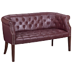 Диван из натуральной кожи на 4-х деревянных ножках из массива бука Chloe Leather Seating vine варинант исполнения - 1 | Loft Concept в Волгограде