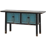 Деревянная консоль в китайском стиле с дверцами голубая Qin Console Table Blue варинант исполнения - 2 | Loft Concept в Волгограде
