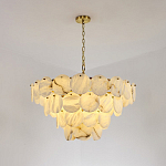 Люстра подвесная четырехъярусная с подвесками в форме дисков Cryptocrystalline Stone варинант исполнения - 5 | Loft Concept в Волгограде