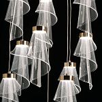 Люстра каскадная с 10-ю прозрачными плафонами Wave Line варинант исполнения - 6 | Loft Concept в Волгограде