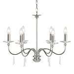 Люстра цвета никель с прозрачными стеклянными подвесками в форме капель Elstead Lighting варинант исполнения - 1 | Loft Concept в Волгограде