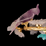 Люстра круглая на золотом каркасе с птичками и цветочным декором Miscellaneous herbs варинант исполнения - 6 | Loft Concept в Волгограде