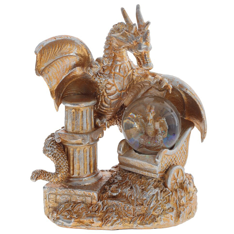 Декоративная статуэтка Дракон и стеклянный шар Dragon and Glass Ball Copper Медь Прозрачное Стекло Декоративная статуэтка Дракон и стеклянный шар Dragon and Glass Ball Copper Медь Прозрачное Стекло в Волгограде | Loft Concept