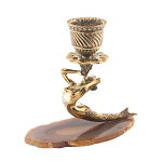 Подсвечник из натурального камня агат светло-коричневый Stone Candlestick варинант исполнения - 2 | Loft Concept в Волгограде