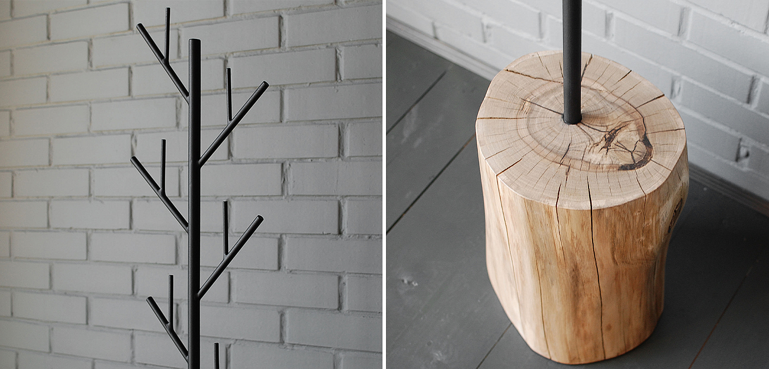 Вешалка Metal Branches and Stump Floor Hanger Black Вешалка Metal Branches and Stump Floor Hanger Black - Loft-Concept в Волгограде